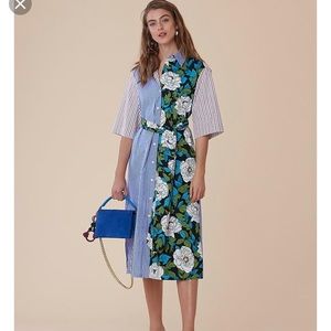 Diane von Furstenberg Mixed Print Shirtdress